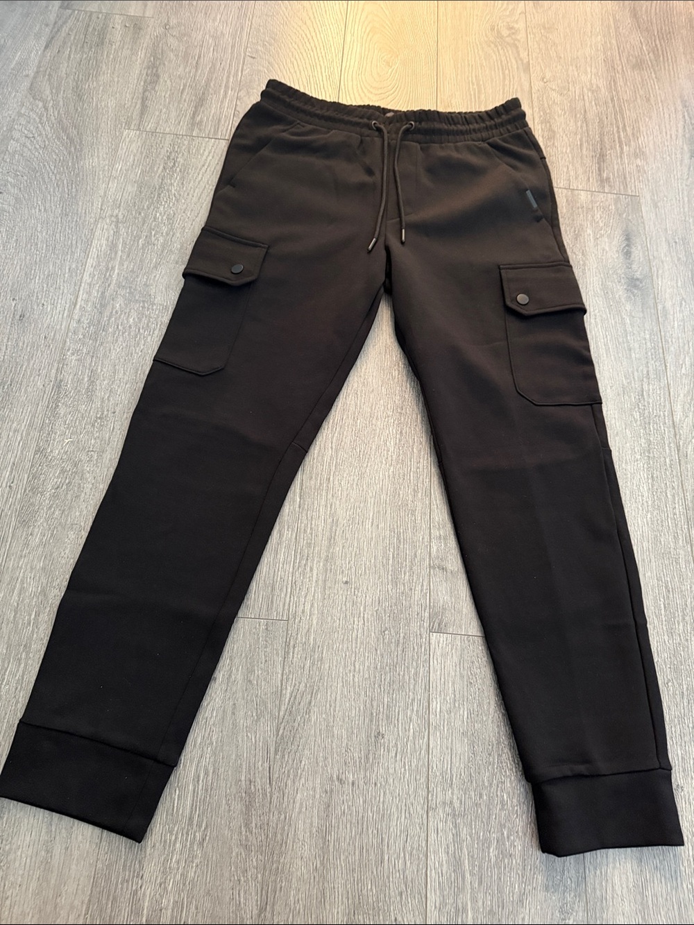 H&M Black Cargo Sweatpants with Drawstring